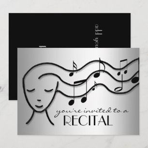 invitación al recital de música con efecto plata
