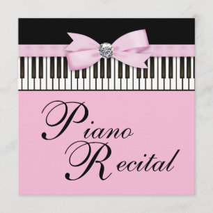 Invitación al Recital de Teclas de Piano Rosadas N