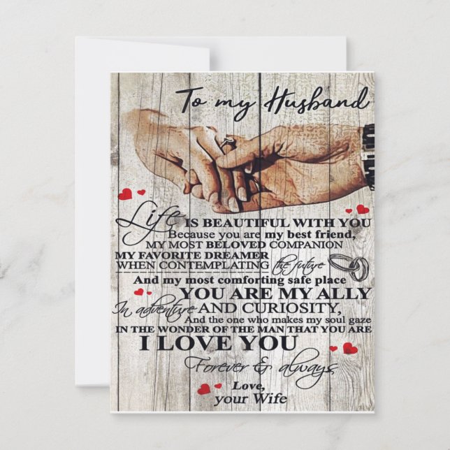 Invitación Al regalo de diseño de mi marido | Carta De Amor P (Anverso)