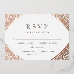Invitación al Relieve metalizado árabe blanco y Ro