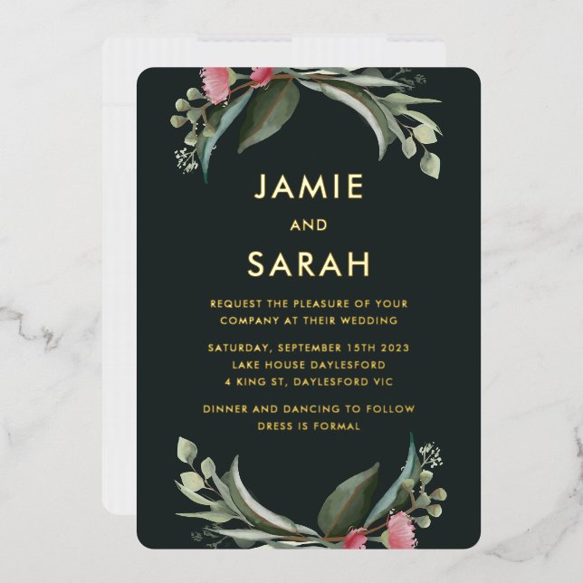 Invitación al Relieve metalizado australiano de la (Sobre)