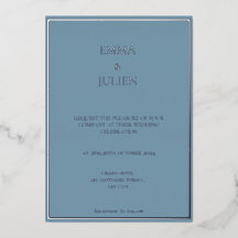 Invitación al Relieve metalizado azul turbulento y