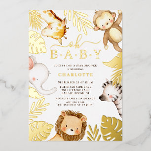 Invitación al Relieve metalizado Baby Shower Baby 