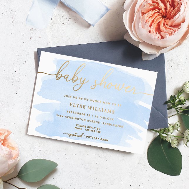 Invitación al Relieve metalizado Baby Shower de co (Subido por el creador)