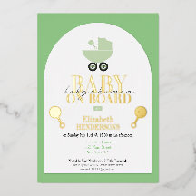 Invitación al Relieve metalizado Baby Shower de me