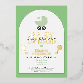 Invitación al Relieve metalizado Baby Shower de me