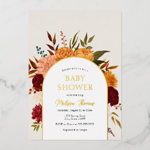 Invitación al Relieve metalizado Baby Shower del A