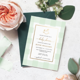 Invitación al Relieve metalizado Baby Shower Rocki