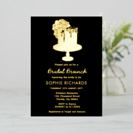 Invitación al Relieve metalizado Black Gold Bridal