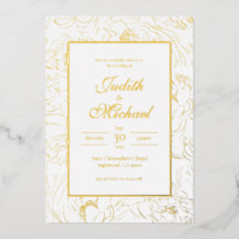 Invitación al Relieve metalizado Boda blanco de mo