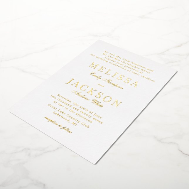 Invitación al Relieve metalizado Boda clásico refi (girado)
