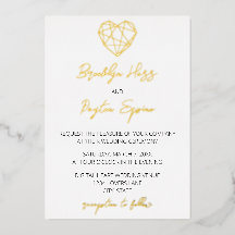 Invitación al Relieve metalizado Boda de Heartstri