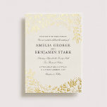 Invitación al Relieve metalizado Boda de las flore<br><div class="desc">Elegante diseño floral de Relieve metalizado dorado de Shelby Allison. Para las invitaciones coincidentes,  tarjetas de respuesta,  pegatinas y otros artículos,  haga clic en el siguiente enlace para ver toda la colección Harvest Flowers.</div>