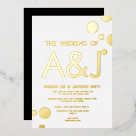 Invitación al Relieve metalizado Boda de los punto