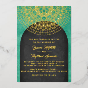 Invitación al Relieve metalizado Boda de Mandala G