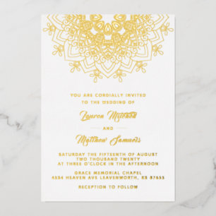 Invitación al Relieve metalizado Boda de Mandala G
