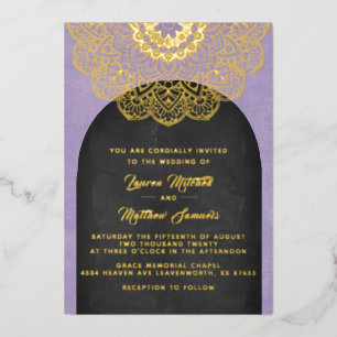 Invitación al Relieve metalizado Boda de Mandala G