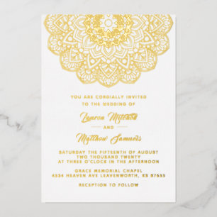 Invitación al Relieve metalizado Boda de Mandala G