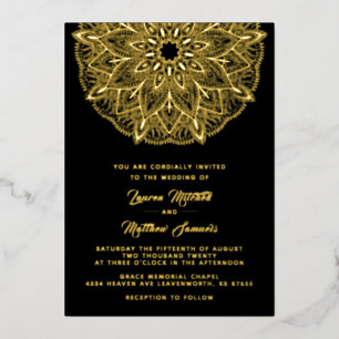 Invitación al Relieve metalizado Boda de Mandala G
