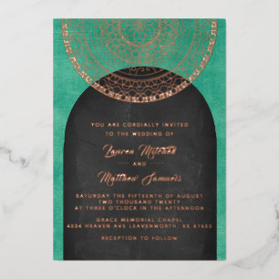 Invitación al Relieve metalizado Boda de Mandala G