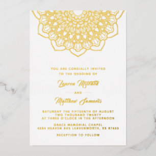 Invitación al Relieve metalizado Boda de Mandala G