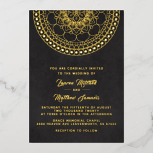 Invitación al Relieve metalizado Boda de Mandala G