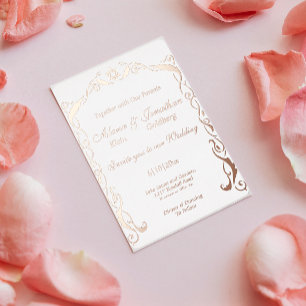 Invitación al Relieve metalizado boda de marco de 