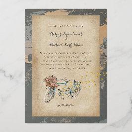 invitación al Relieve metalizado boda del mapa del