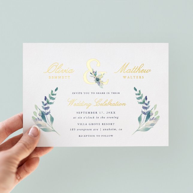 Invitación al Relieve metalizado Boda floral de lu (Subido por el creador)