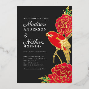 Invitación al Relieve metalizado Boda Ito Jakuchu