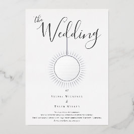 Invitación al Relieve metalizado Boda Silver Disco