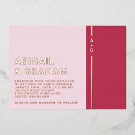 Invitación al Relieve metalizado Boda simple y mod