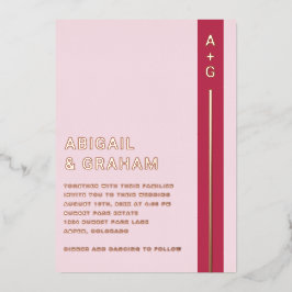 Invitación al Relieve metalizado Boda simple y mod