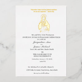 Invitación al Relieve metalizado católico sagrado 