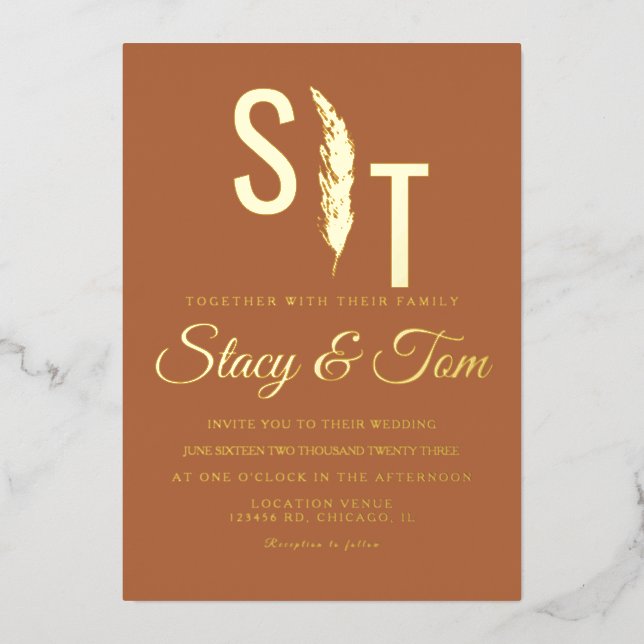 Invitación al Relieve metalizado con el logotipo P (Anverso)