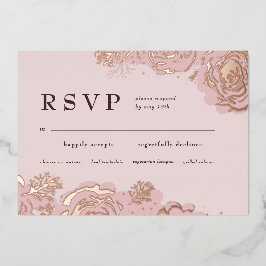 Invitación al Relieve metalizado con flores de oro