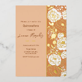 Invitación al Relieve metalizado de Apricot ligero