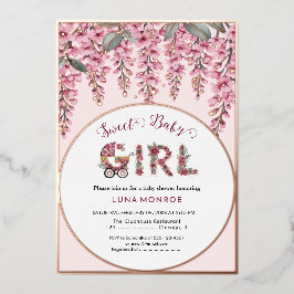 Invitación al Relieve metalizado de Baby Shower en