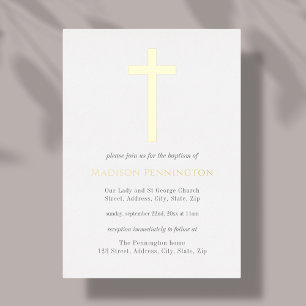 Invitación al Relieve metalizado de Baptismo en cr
