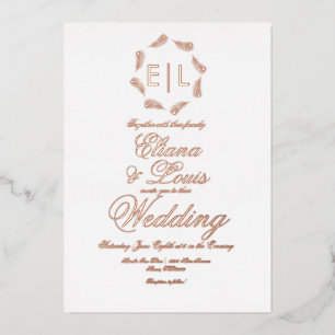 Invitación al Relieve metalizado de Boda de la gui