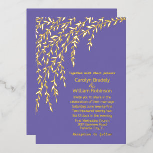 Invitación al Relieve metalizado de Boda de lavand