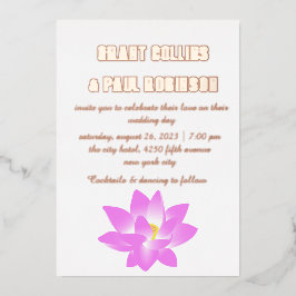 Invitación al Relieve metalizado de Boda de tipogr