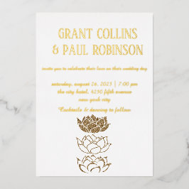 Invitación al Relieve metalizado de Boda de tipogr