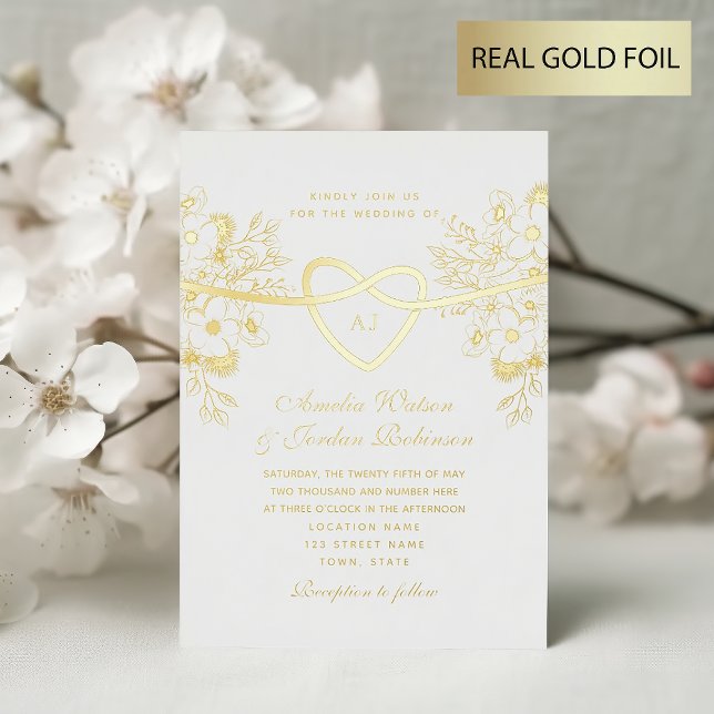 Invitación al Relieve metalizado de Boda dorado do (Subido por el creador)