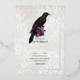 Invitación al Relieve metalizado de Boda floral gó