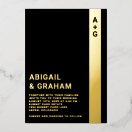 Invitación al Relieve metalizado de Boda negro mod