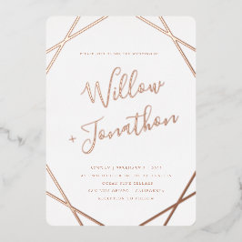 Invitación al Relieve metalizado de borde geométri