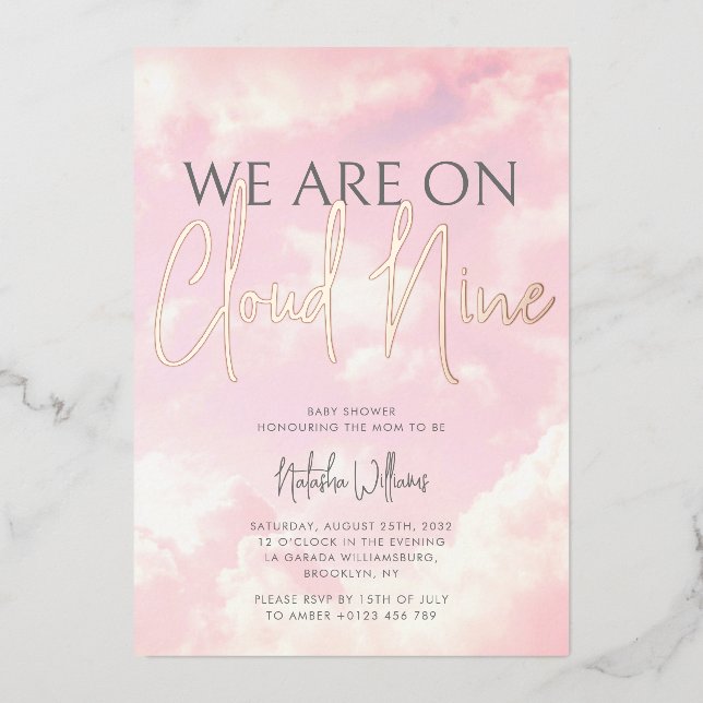 Invitación al Relieve metalizado de Cloud Nueve Nu (Anverso)