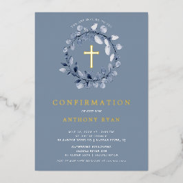 Invitación al Relieve metalizado de confirmación d