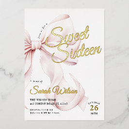 Invitación al Relieve metalizado de cumpleaños 16 